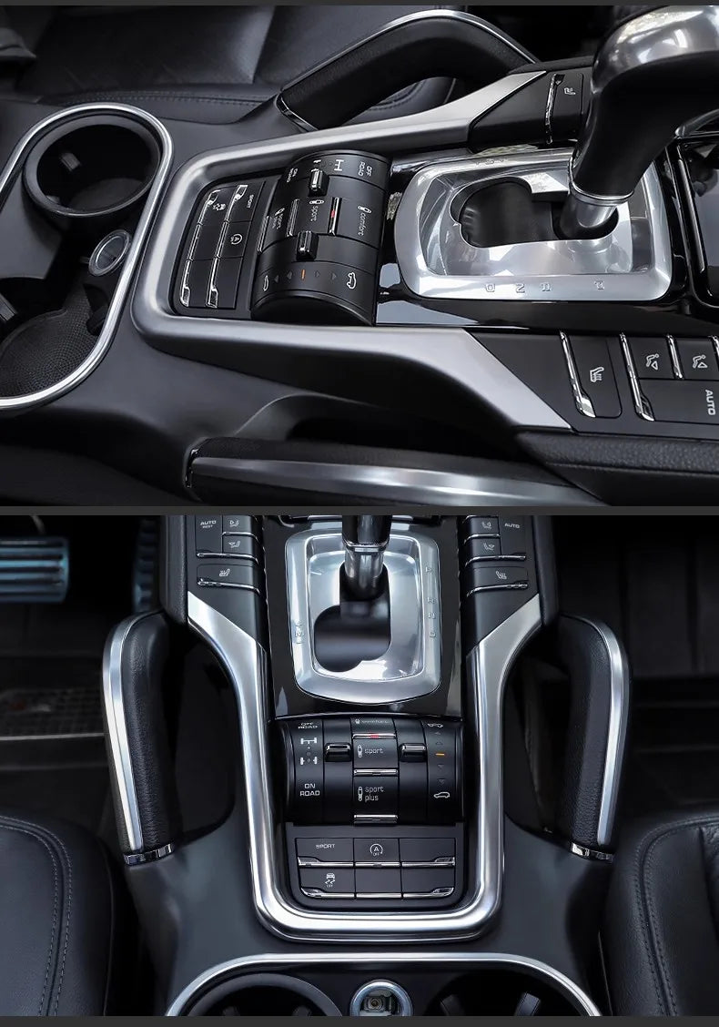 ABS Car Center Console Decorative Frame Cover For Porsche Cayenne 2011 2012 2013 2014 2015 2016 2017 Car Interior Accessories