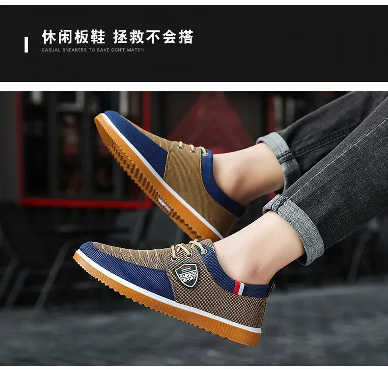 Men's Casual Canvas Shoes Fashion Soft Sole Driving Shoes 2024 Designer Men Shoes Plus Size Comfortable  Sneaker Zapatos Hombres