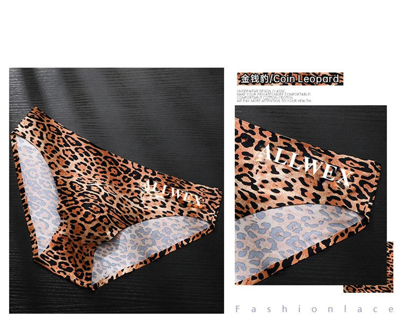 Choice Ropa interior hombre 3D convex pouch calzoncillos hombres leopard print sissy gay man underwear ice silk sexy tоy mens
