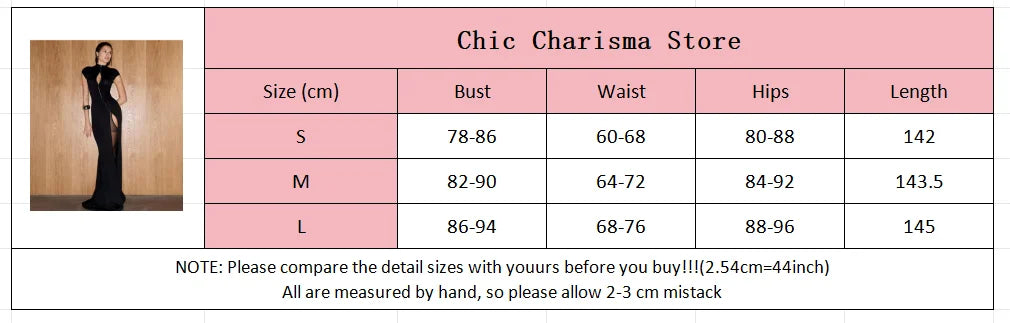 Black Women Hollow Out Slit Dress Sexy Short Sleeve Solid High Neck Slim Fit Maxi Dresses Lady Fashion Evening Party Club Robe