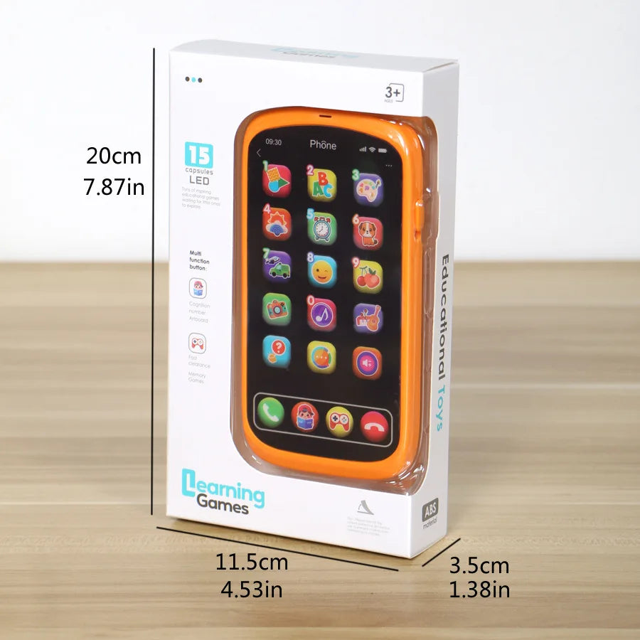 Children Touch Screen Phone Toy Simulation Mobile Cellphone English Learning Machine With Light Boys Girls Early Education Toys