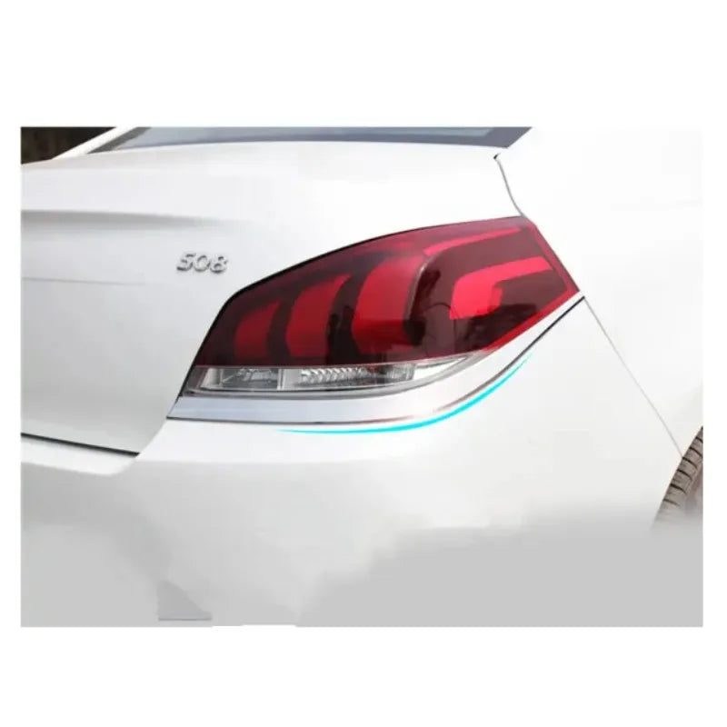 Car Accessories For Peugeot 508 2011-2012-2013-2014-2015 Chrome Tail Rear Light Lamp Cover Trim Per Set Car Stying Car-covers