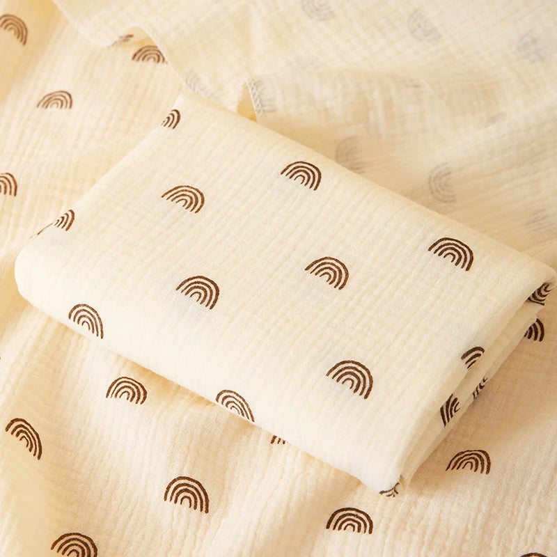 1 Piece of Double-Layered Baby Swaddle Blanket, Soft and Breathable, with Cute Patterns, Multifunctional Newborn Wrap Blanket, Baby Quilt, Baby Swaddle Sheet, Suitable for All Seasons