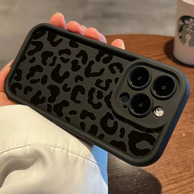 Leopard Print Pattern Phone Case for IPhone 11 12 13 14 15 Pro Max X XR XS Max 7 8 Plus SE2 Shockproof Silicone Soft Back Cover