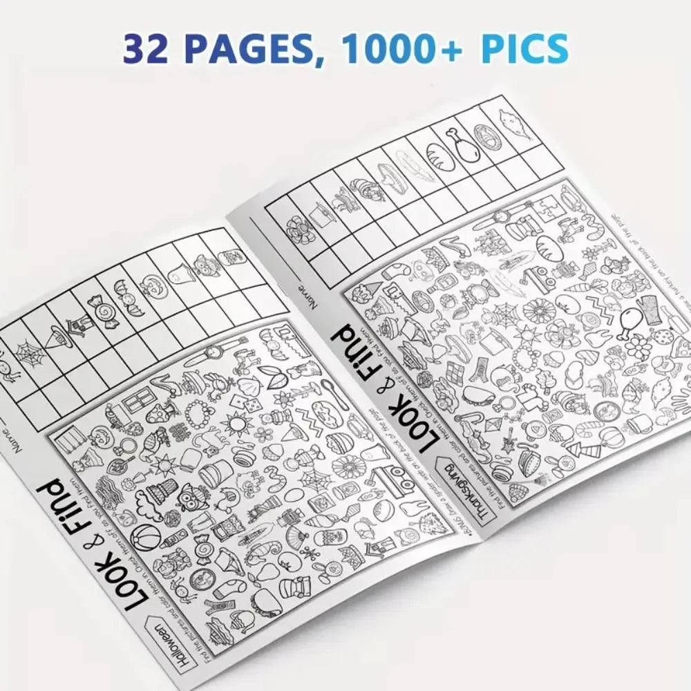 Interactive Look Find Coloring Book, Children's Search for Items Game, Enhance Visual Perception, Focus and Attention
