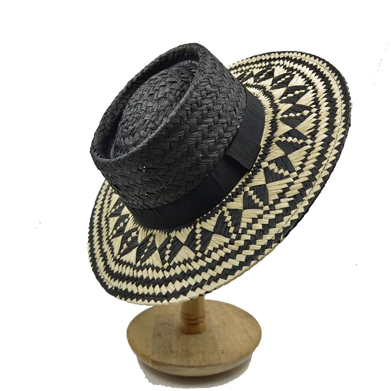 Straw hat women breathable sun hat fashion hollow retro straw hat hand-woven summer travel straw hat gorras para hombres