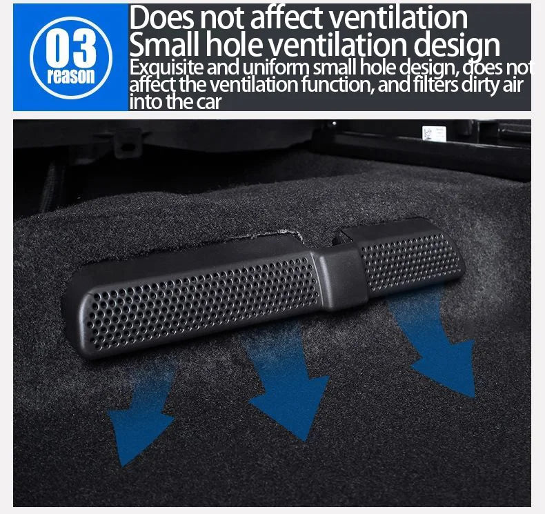 for Volvo XC60 MK2 2018~2021 2022 2023 Accessories Under Seat Air Conditioner Vent Outlet Cover Anti-Clogging Auto Sticker Part