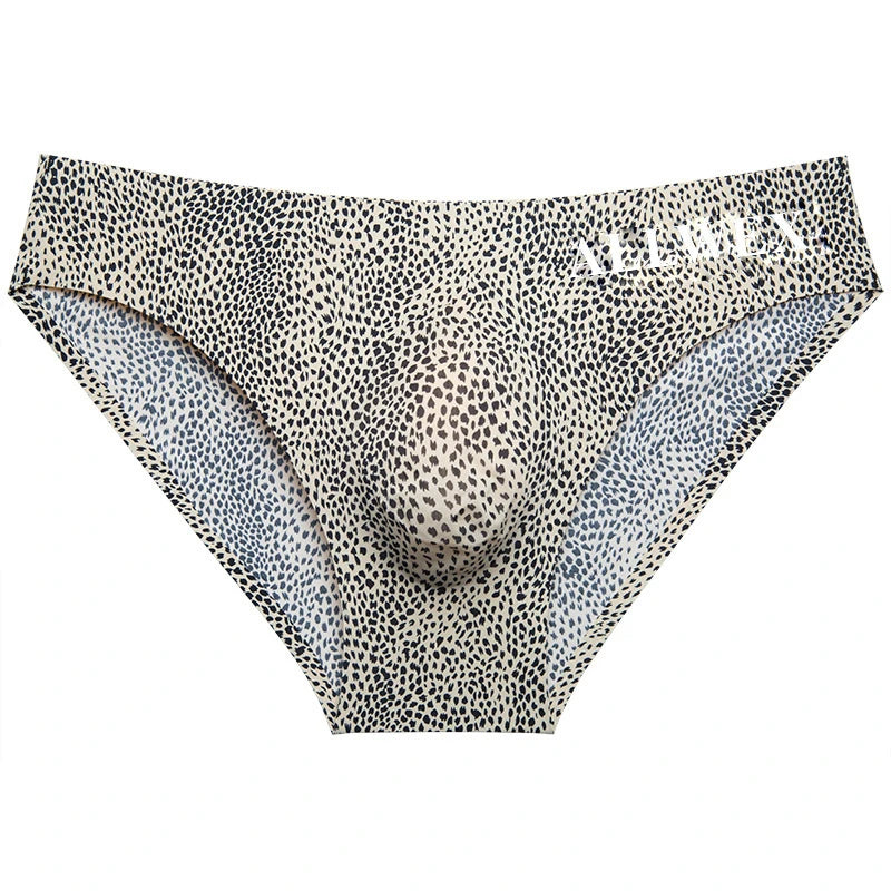 Choice Ropa interior hombre 3D convex pouch calzoncillos hombres leopard print sissy gay man underwear ice silk sexy tоy mens