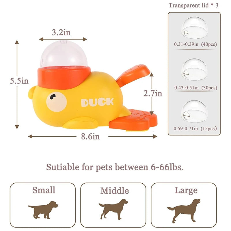 Interactive & IQ Training Dog Toy, Food & Treat Dispenser, Duck‑Shaped Puzzle Toy, Suitable for Small & Medium Dogs and Cats