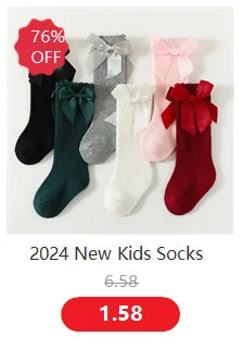 1 Pairs Kids Knee High Long Socks Autumn Winter Warmth Soft Cotton Children School Stocking Black White Stripes Sports Socks