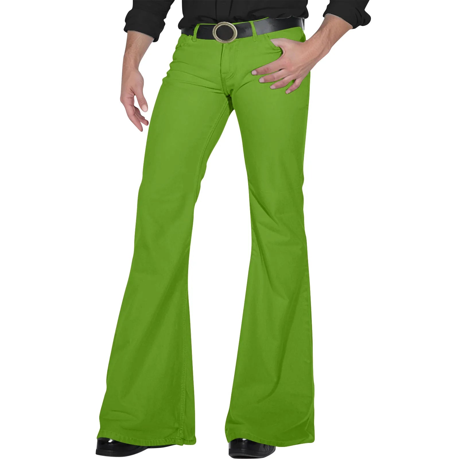 Flare Pants Men Spring Solid Color Daily Simple Classic Trousers Chic Comfortable Hip Hop Mopping Bottoms Disco Flared Pants