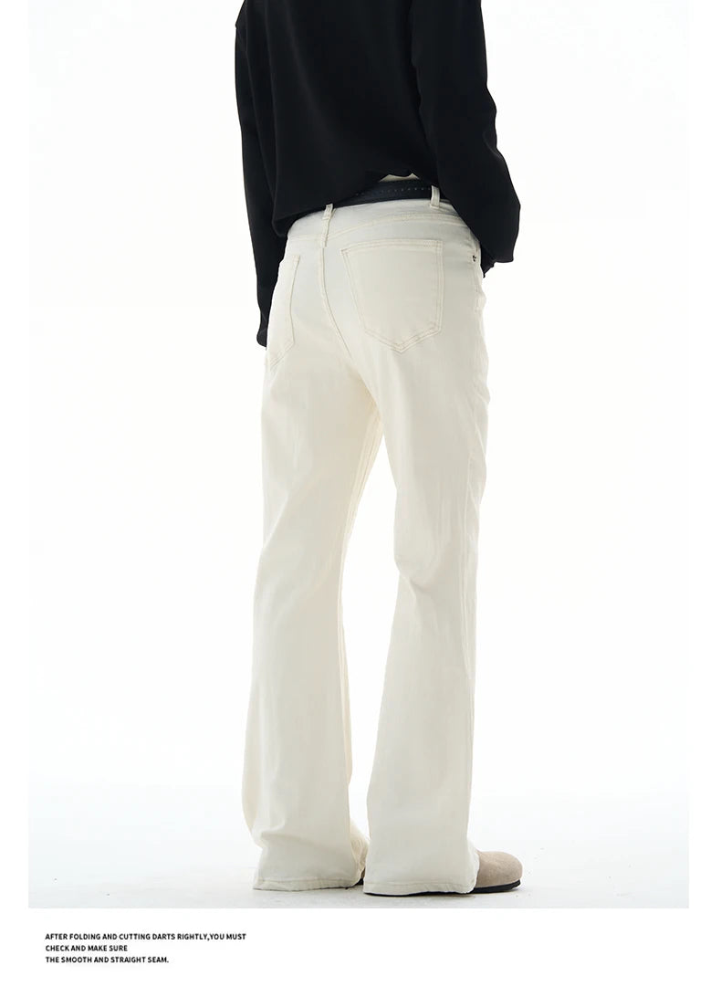 Men's Flared Pants Solid Stretch New Slim Wide Legs Fashion Trousers Hip Hop Casual Hippie Pants Male Streetwear
