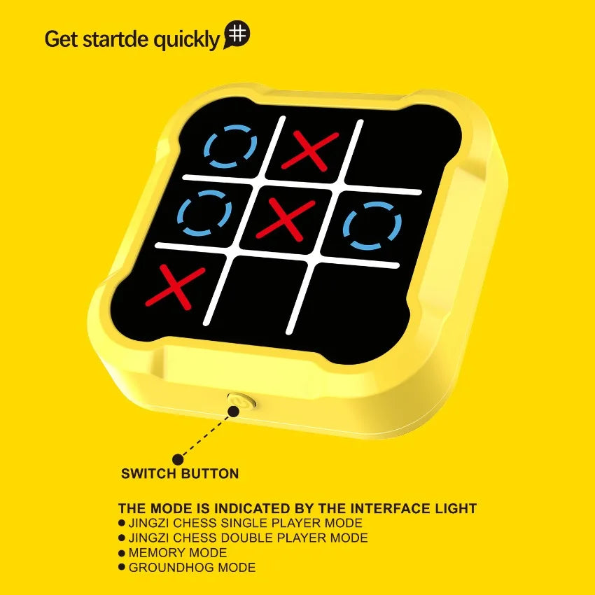 Electronic Chessboard Tic Tac Toe Multifunctional Children's Education Strategy Toy Parent-Child Fun Interactive Brain Game