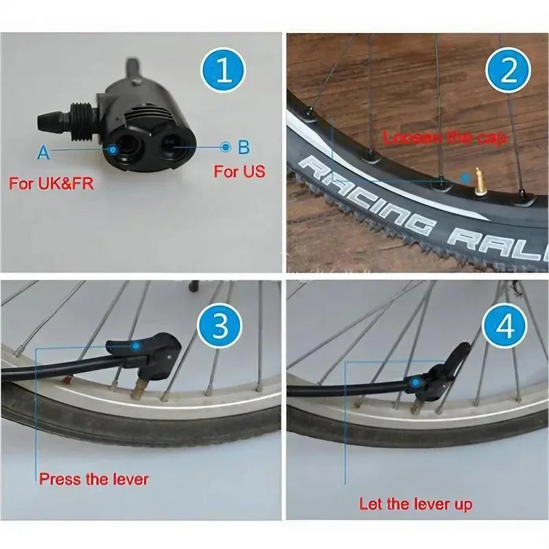 Dual Head Bicycle Track Pump Nozzle Adapter Convertor Universal Air Pump Valve Adaptor for MTB Road Bike BMX Inflation Cycling R