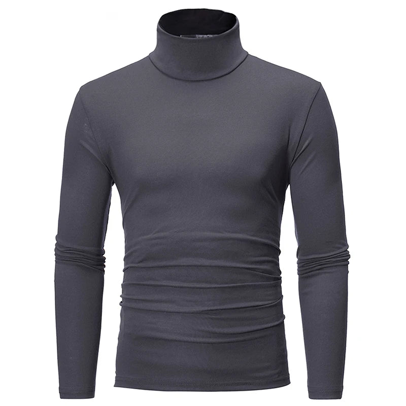 Men's Thermal Underwear Tops Winter Clothes Thermal Shirt Autumn Men's Winter Tights High Neck Thin Slim Fit Long Sleeve T-shirt