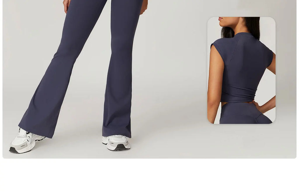 Flared Pants Women Yoga Bell-bottoms Tight Lifting Dance High Waist Tights Sport Pants Gym Running Breathable Fitness Leggings