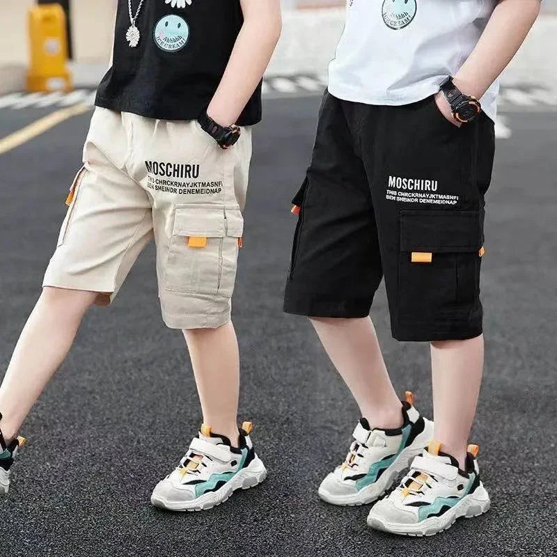 3-14 Years Summer Teenage Boys Pants 3 Color Casual Letter Short Trousers For Kids 3-14 Years Children Sports Shorts Pants