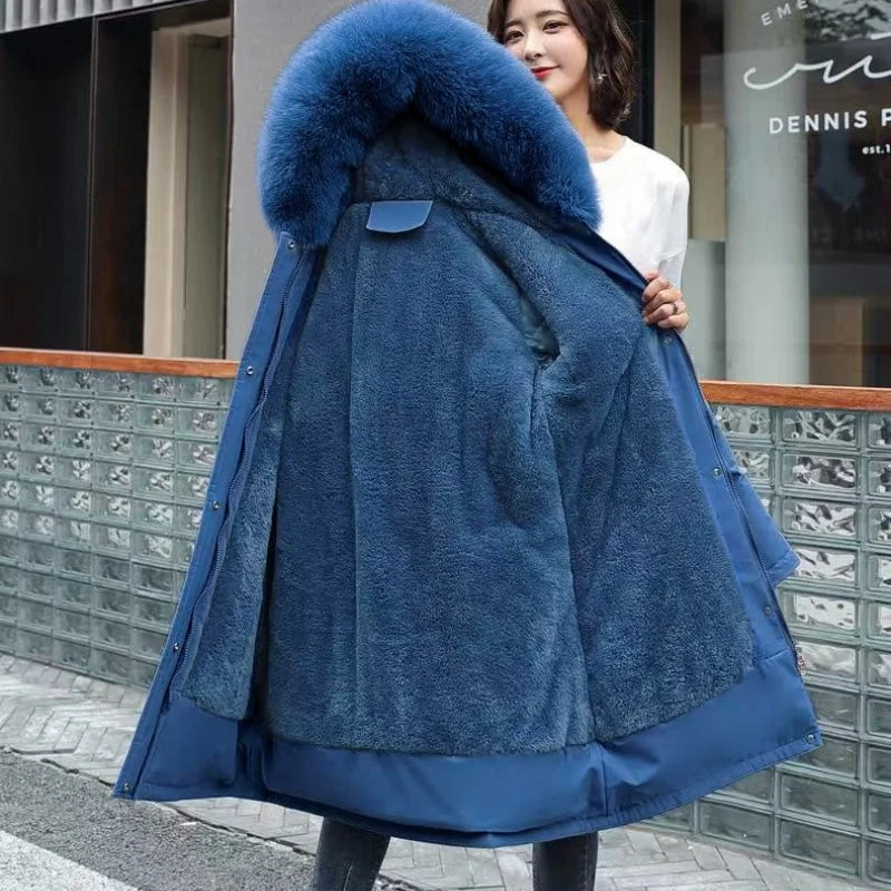 New In Coats & Jackets Women's Winter Padded Jacket Loose Casual Outerwears Fleece Hodded Windbreaker Elegant Office Lady's Coat