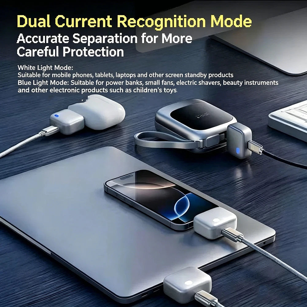 Adaptador de Carga Inteligente con Desconexión Automática, 140W, Carga Rápida, Separador de Seguridad Automático para Dispositivos Tipo-C