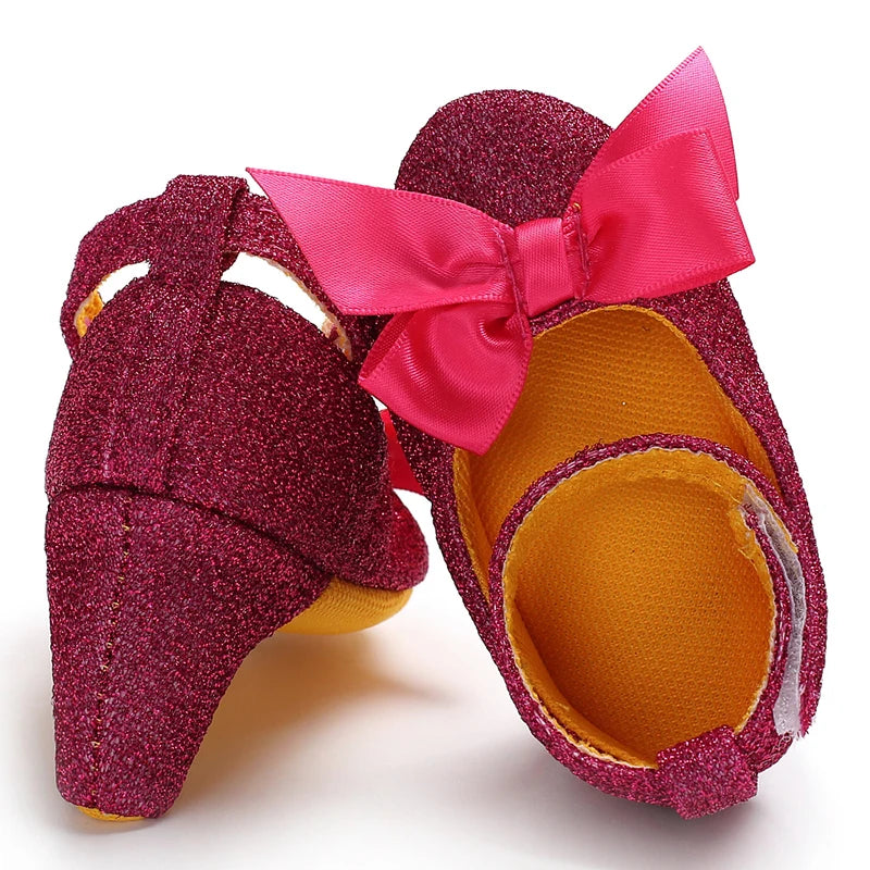 Spring and Autumn Girl Baby Anti slip Children's Shoes Girl Baby Beautiful Bow High Heels Girl Baby High Heels