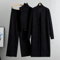 2026 Winter And Autumn Fashionable Elegant Women's Knitted 3-Piece Set cardigan Women's Sweater Women's Wide Leg Pants