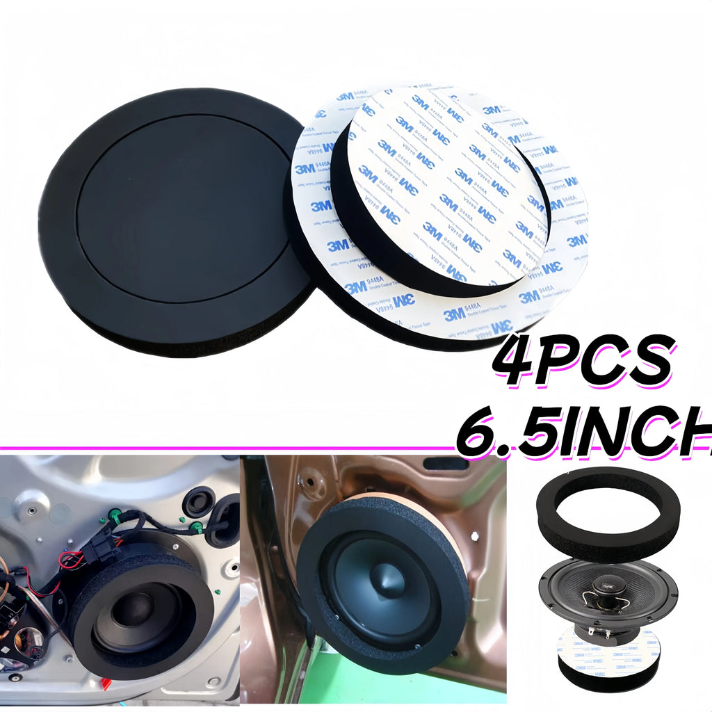 4pcs 6.5" Car Door Soundproof Cotton Speaker Bass Ring Foam Woofer Pad Noise Sound Insulation ring Accessories