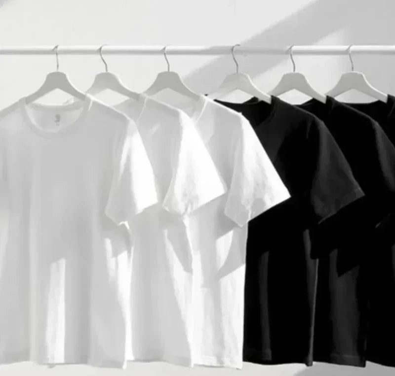Summer 100% Pure Cotton Men's and Women's Casual Sports Loose Soft Short-sleeved O-neck Comfortable and Breathable T-shirt