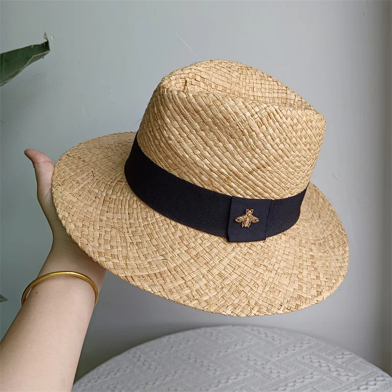 Straw hat women breathable sun hat fashion hollow retro straw hat hand-woven summer travel straw hat gorras para hombres