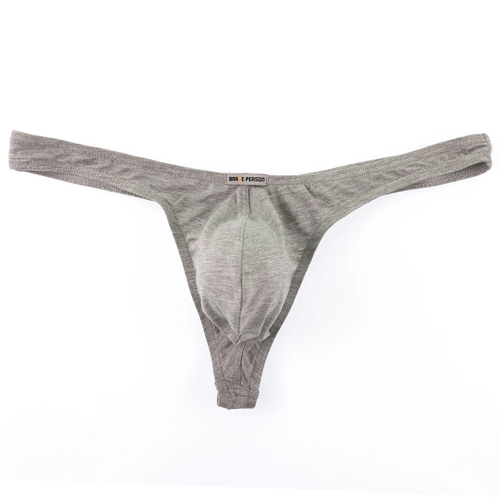 Men Underwear Breathable Thongs And G Strings Brave Person Male Panties Modal Bikinis Tangas Hombres