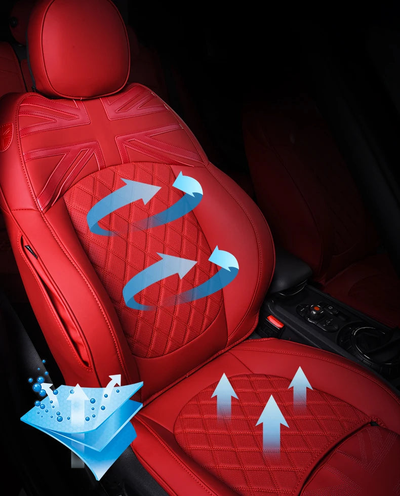 Car Accessories for MINI Cooper R50 R53 HATCHBACK R55 Clubman R56 R57 CABRIO R60 Countryman Custom  Seat Covers Leather Pad