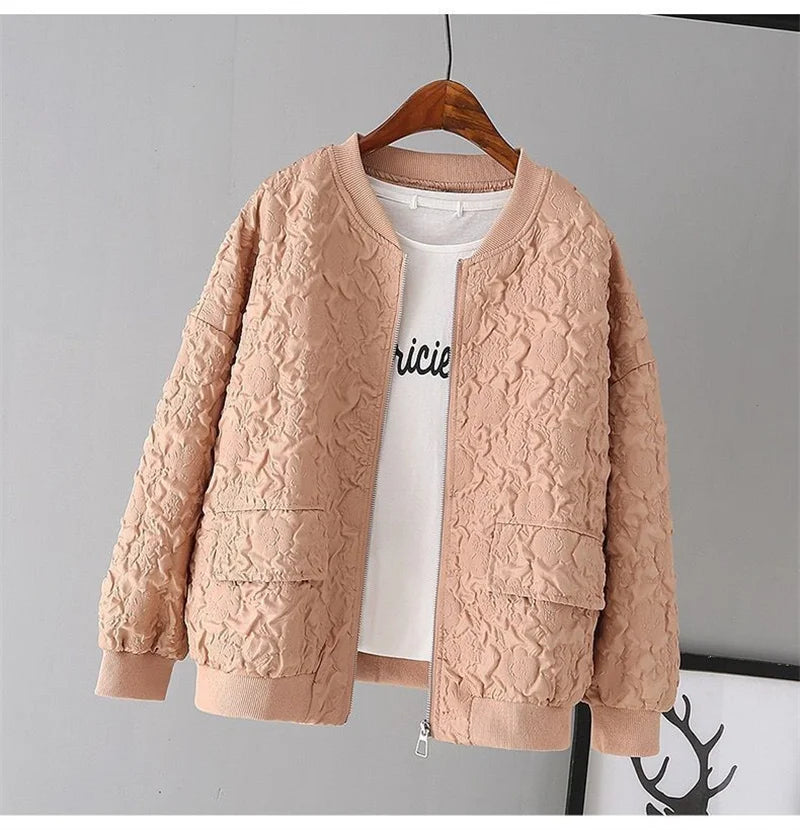 Solid Color Ladies Short Baseball Jacket 2026 New Korean Spring Casual White Jacket Top Female Cardigan Zipper Jackets Fashion