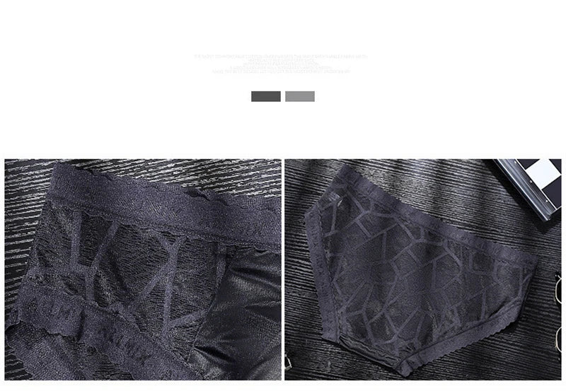 Ropa interior hombre 3D letter sissy gay calzoncillos hombres U convex sexy tоy mens sexy underwear ice silk lace thin calcinha