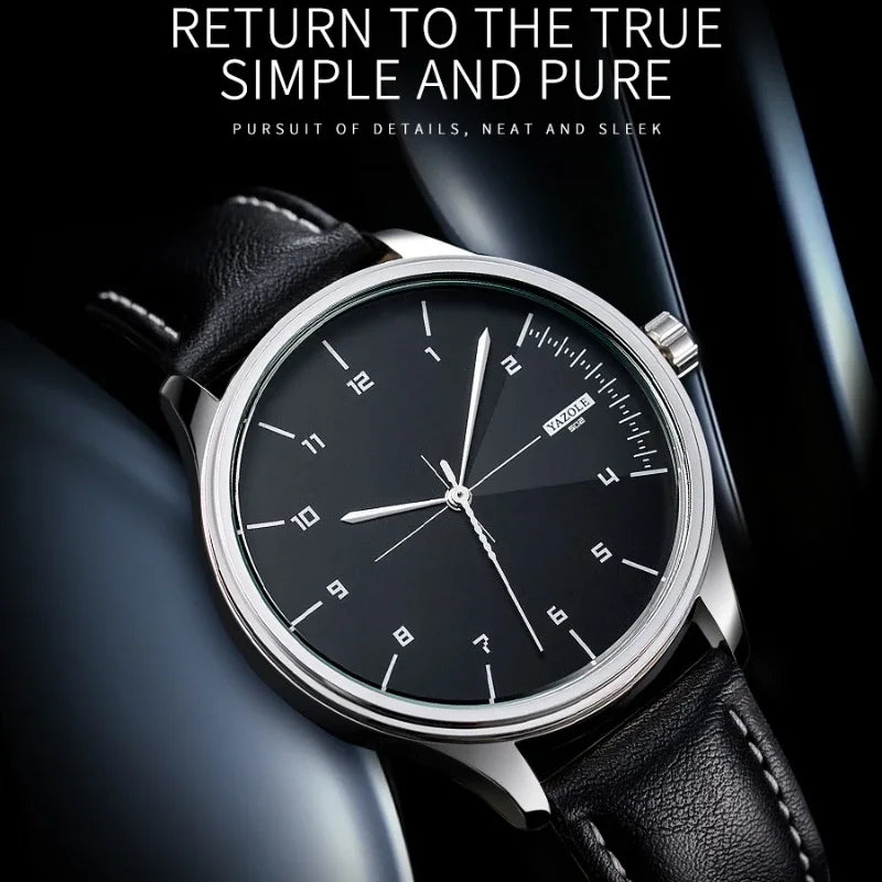 Fashion Business Men's Watches Top Brand Quartz Wristwatches for Man Simple Casual Leather Belt Male Clock relojes para hombres