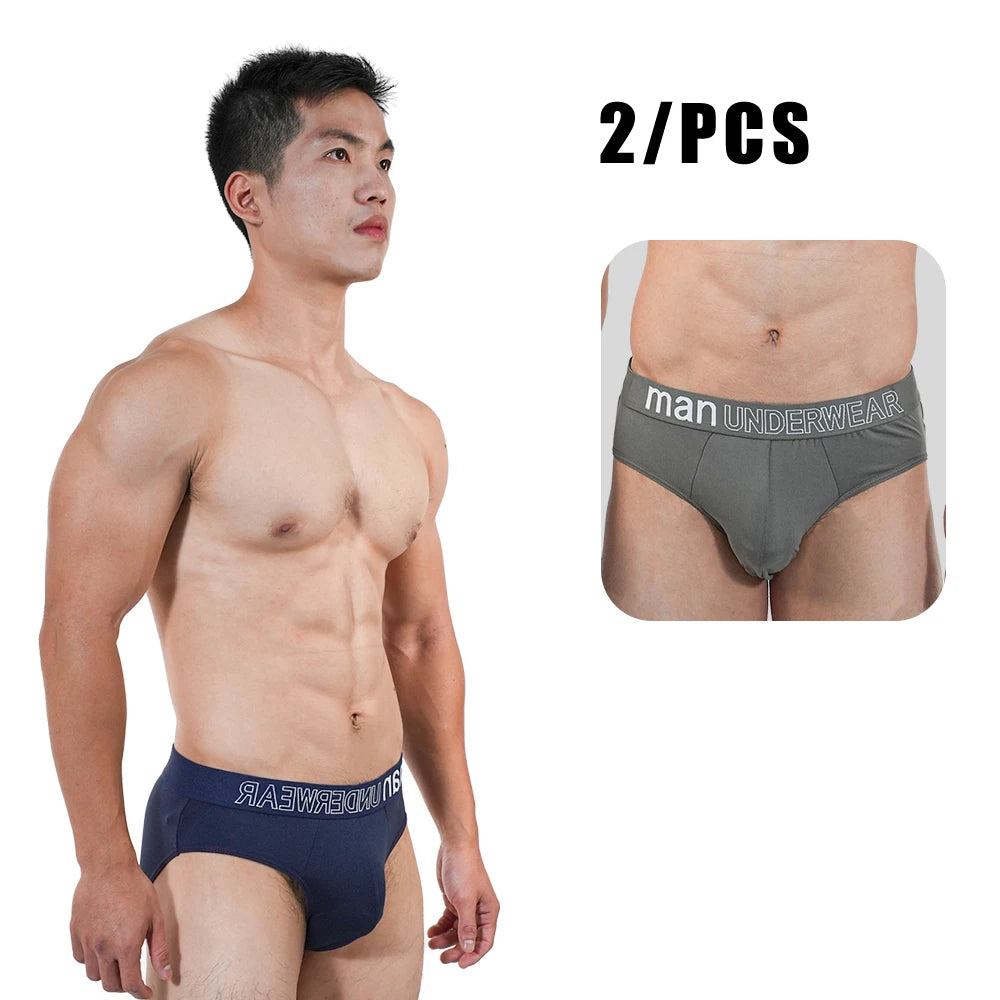 2Pcs Men‘s Large Briefs Mens Comfortable Underpants Man Sexy Gifts Underwear Stunend Breathable Triangle Panties Para Hombres
