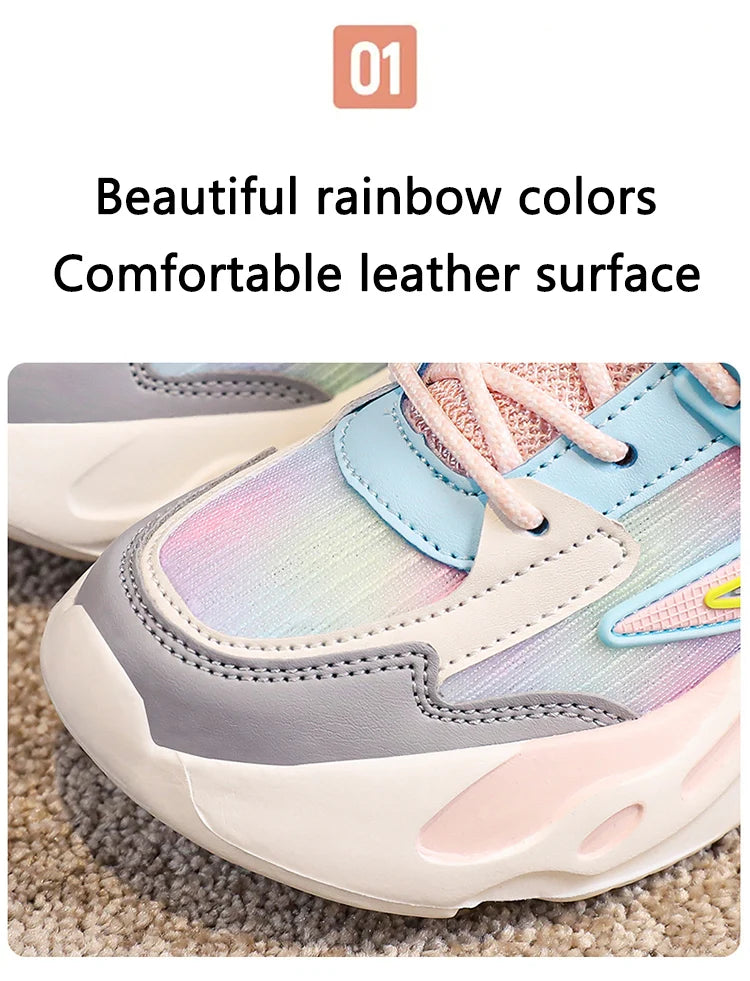 Fashion Children Shoes Girls Sneakers School Sports Summer Mesh Breathable For Kids Tennis Casual Shoes