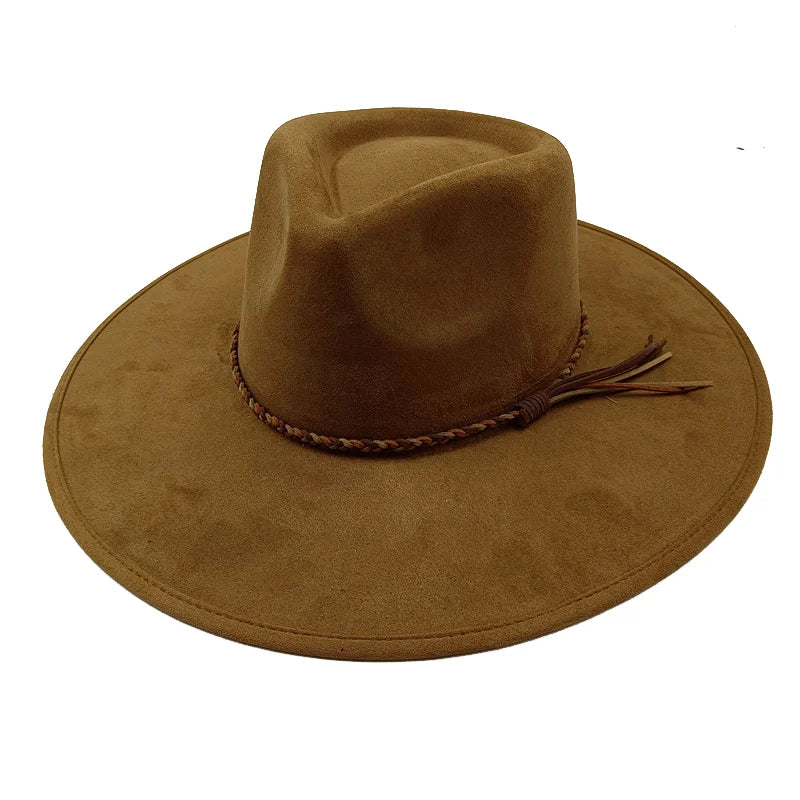 Gorras Para Hombres Three styles Suede Hat Water drop hat 9.5cm Wide Brim Fedora Hat Women's Autumn and Winter Felt Jazz Hat