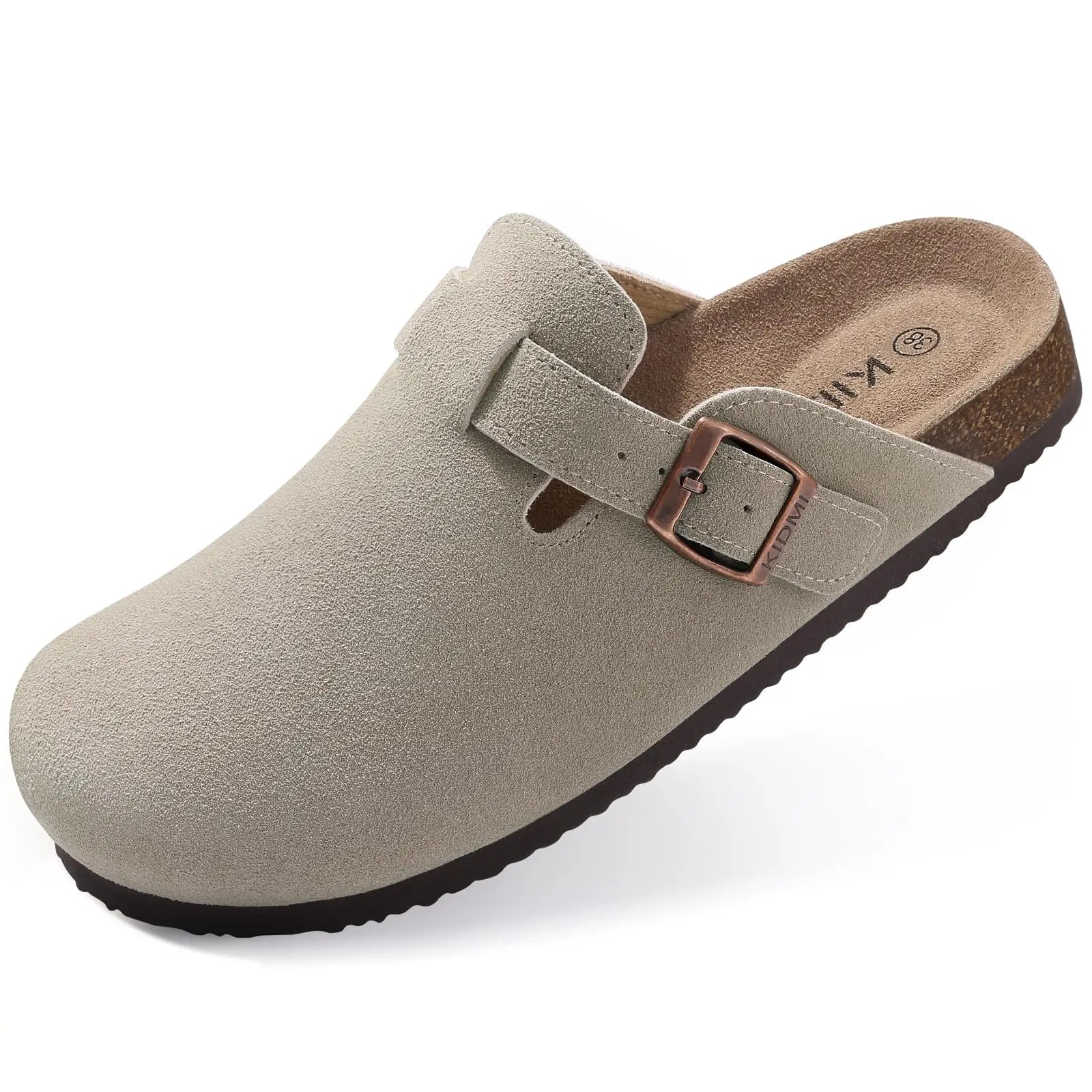 Shevalues Men Clogs Slippers Cow Suede Clogs For Men Leather Mules Men Fashion Beach Shoes Men Outdoor Classic Cork Sandals Men