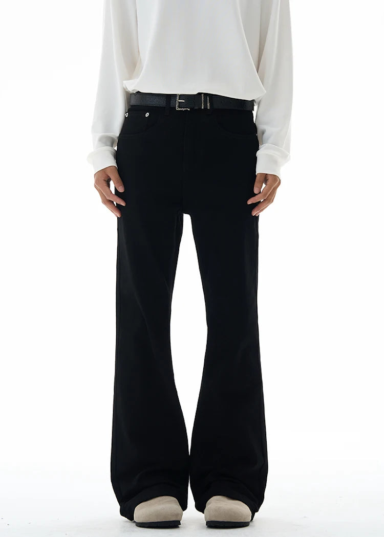 Men's Flared Pants Solid Stretch New Slim Wide Legs Fashion Trousers Hip Hop Casual Hippie Pants Male Streetwear