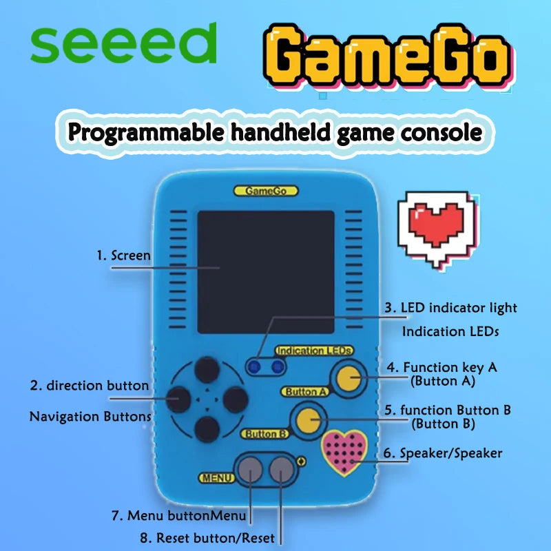 GameGo Game Console programmable  Kid's Primary Secondary School Programming Toy Teaching Aids Portable Game Console Handheld