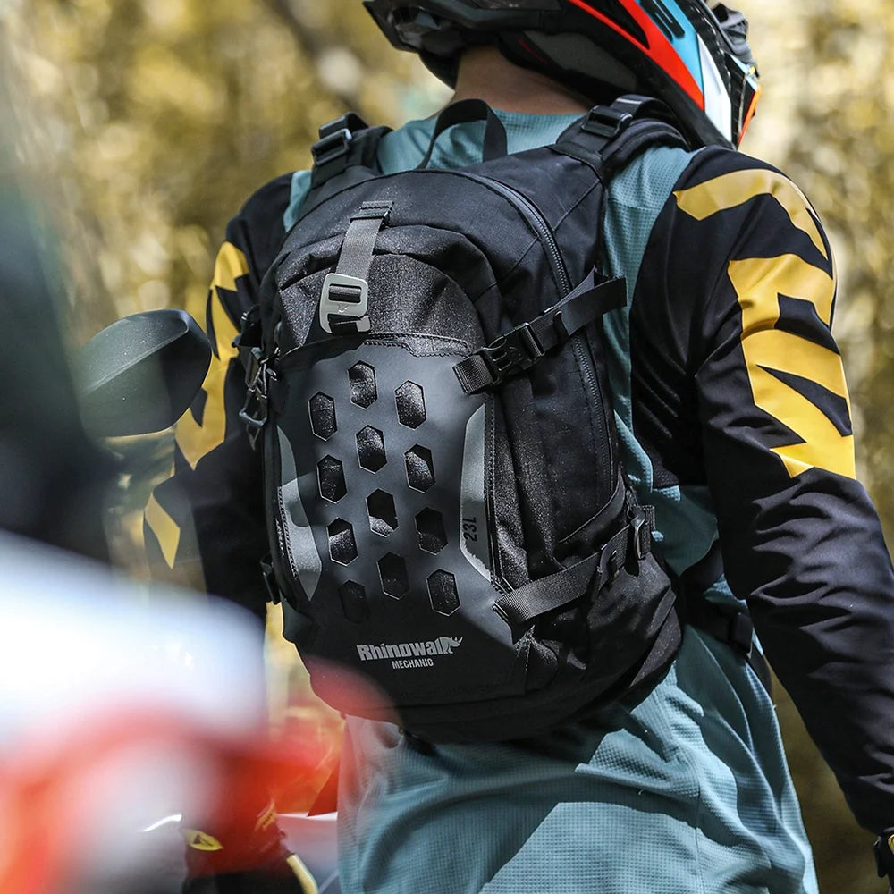 Rhinowalk Mechanic X 23 Liter Magnetic Motorcycle Cycling Backpack Durable Bike Riding Adventure Backpack with Molly System