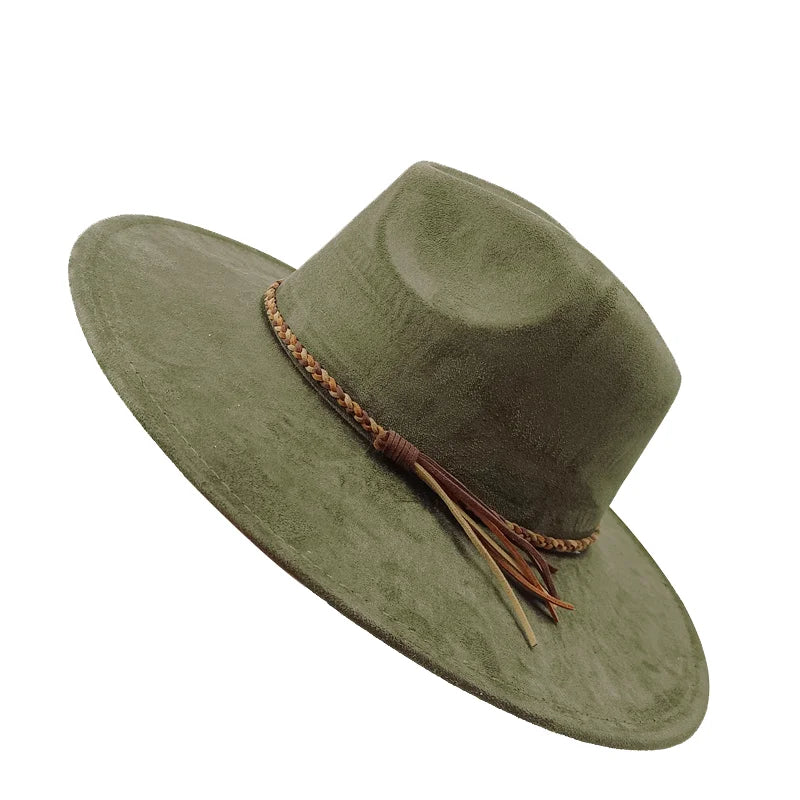 Gorras Para Hombres Three styles Suede Hat Water drop hat 9.5cm Wide Brim Fedora Hat Women's Autumn and Winter Felt Jazz Hat