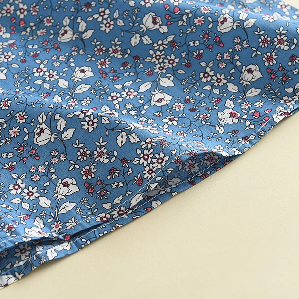 Melario Toddler Kids Baby Girl Floral Blue Blouse T-shirt Pants Summer 2PCS Suit Infant Girl Clothes 2-6 Years New Girls Outfits