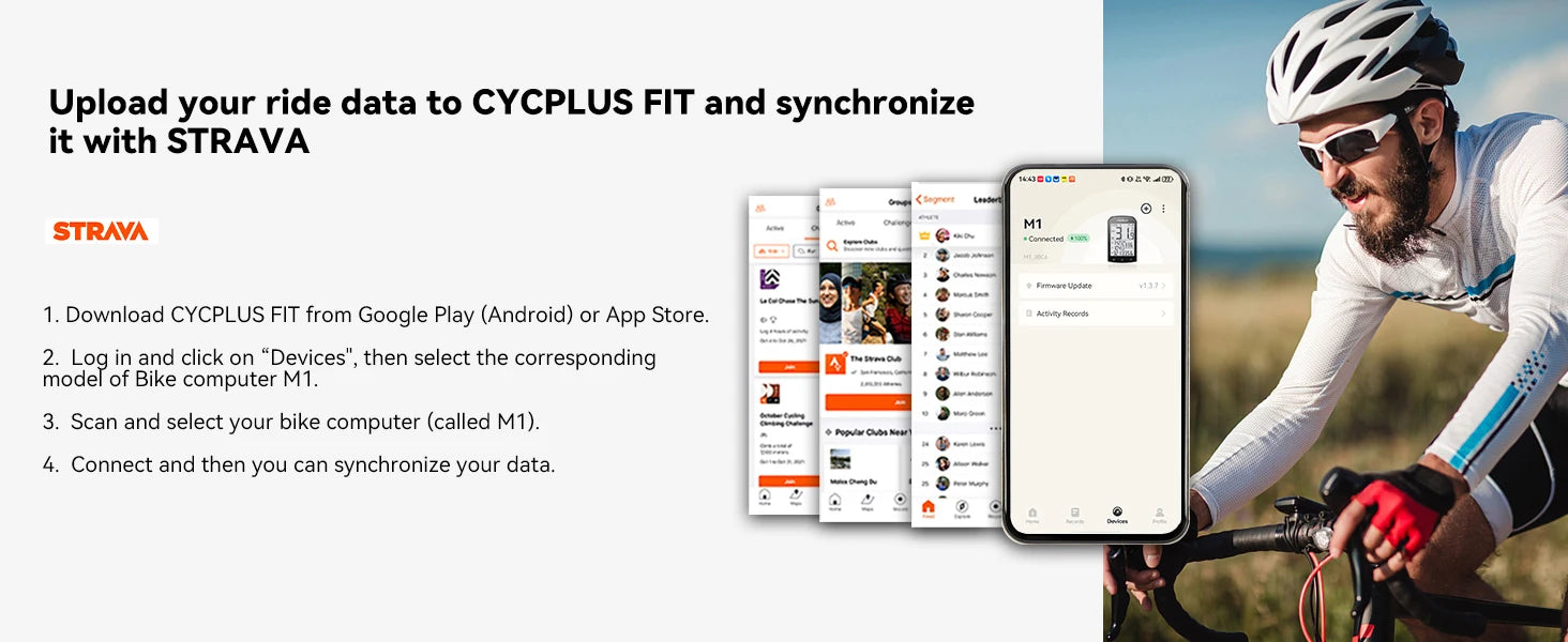 GPS Bike Computer Wireless CYCPLUS M1 Waterproof Speedometer Odometer ANT+ Bluetooth5.0 Cycling Bicycle Accessories