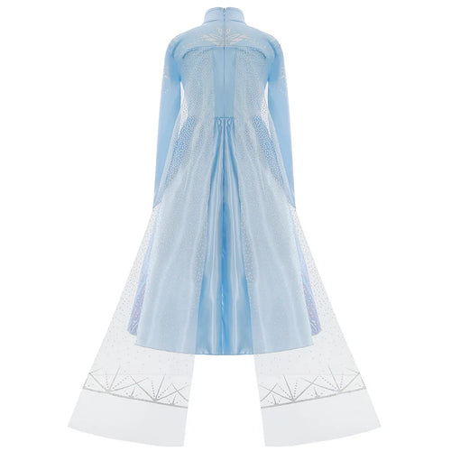 2026 Elsa Frozen Princess Costume For Girl Birthday Party Long Sleeve Halloween Cosplay Carnival Clothing Kids Dress For Girls