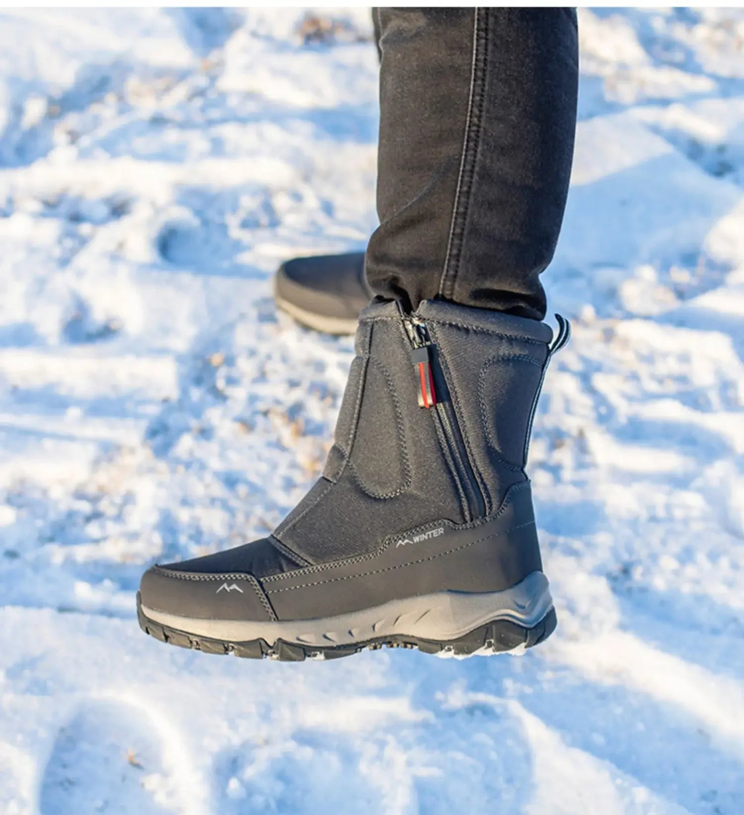 Men Boots  Winter Shoes For Men Warm Snow Boots Mid-calf Men Warm Shoes Thick Plush Winter Boots For Men Women Cotton Shoes