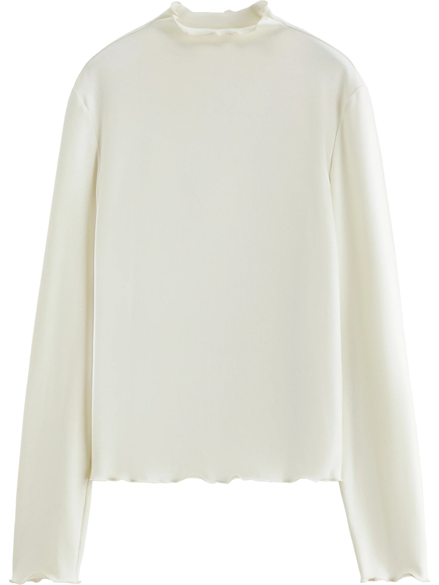 DUSHU Self-Heating Wool T-shirts Half-High Collar Soft Knit  Women's Longline Bralette Fall Winter Curvy Solid Color Pullovers