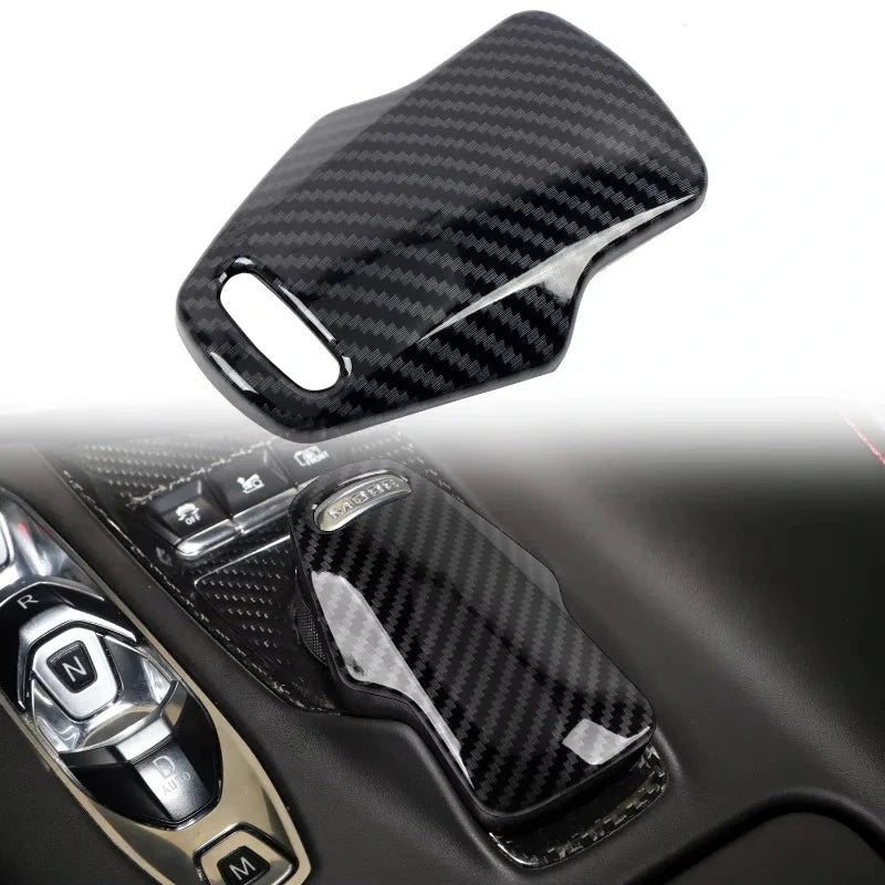 Car Accessories For Chevrolet Corvette C8 2020-2025 ABS Carbon Fiber Style Interior Gear Shift Knob Head Cover Trim 1pcs