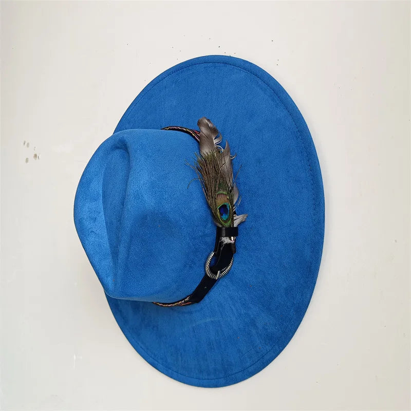 Hot sale suede fedora hat for men and women 56-58cm adult size suede jazz hat classic church fedora women's gorras para hombres