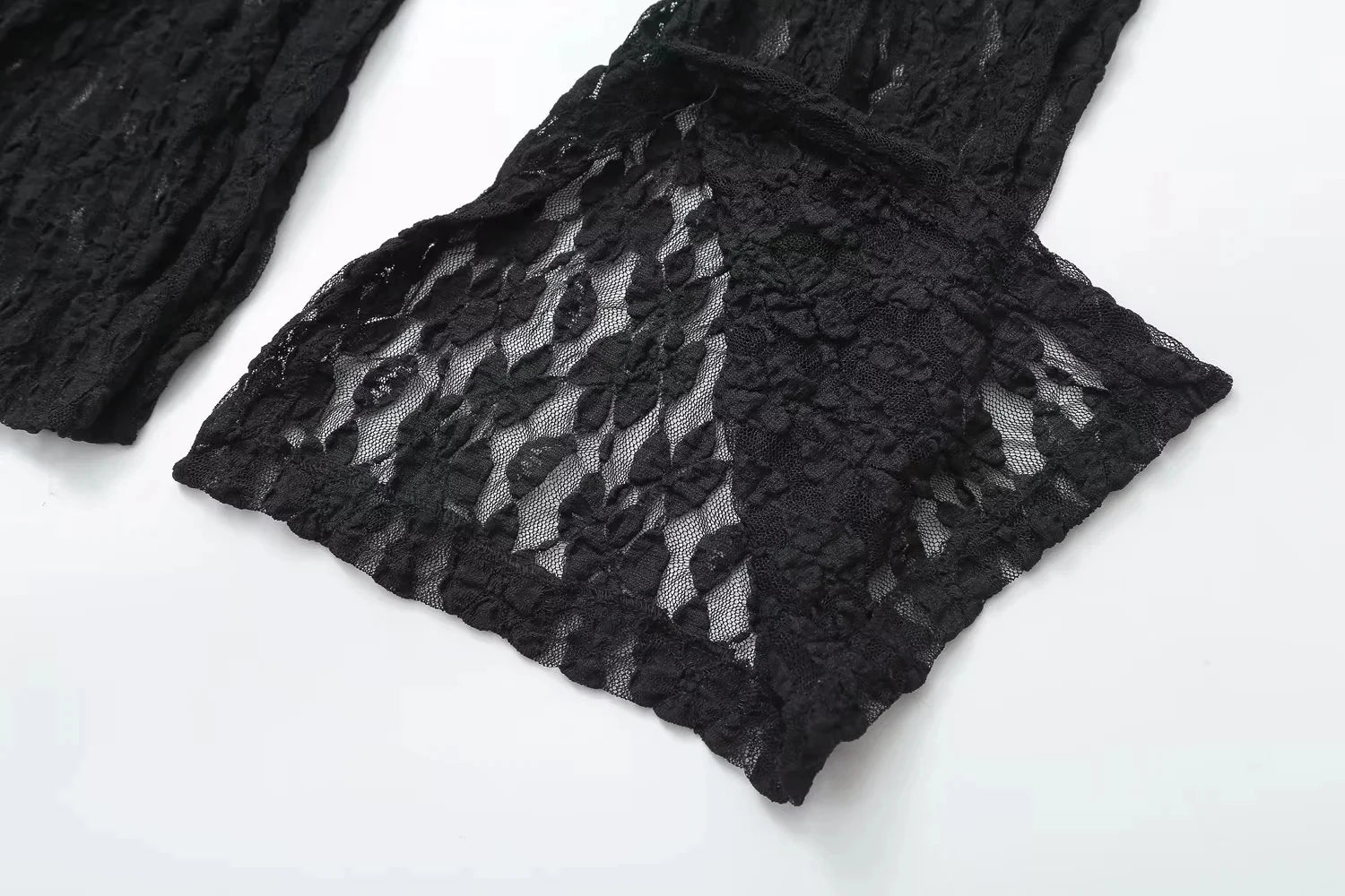 HH Womens Lace Pants Sets Slim Jumpsuits Top + High Waist Trousers Sexy Lady Floral Lace Translucent Y2k Bodysuit Suits