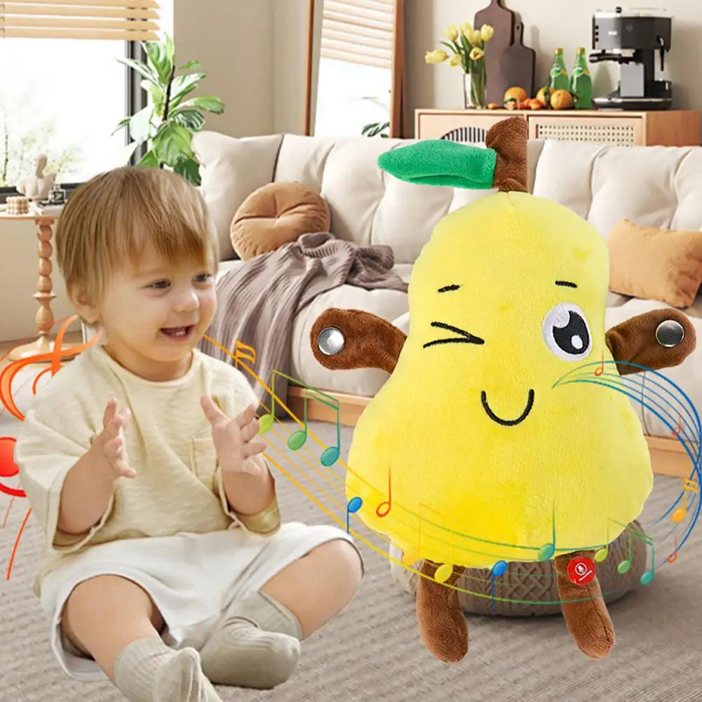 Interactive Musical Toy Sensing Beat Plush Toys Fruit Musical Dooll Pear Fruit Sensing Beat Piano Orange Plush Toy